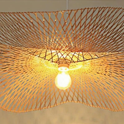 Bamburo Natural Rattan Pendant Light – Handwoven Bamboo Elegance for Dining Room