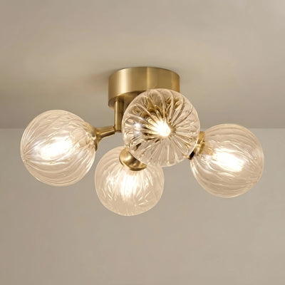 Vetro Modern Ceiling Light - Gold Metal/Glass for Dining Room