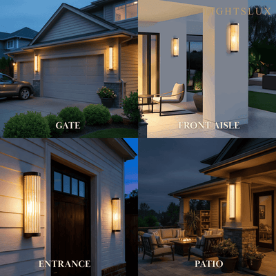 Irondale Modern Black LED Outdoor Wall Sconce – Waterproof Light for Garden/Courtyard