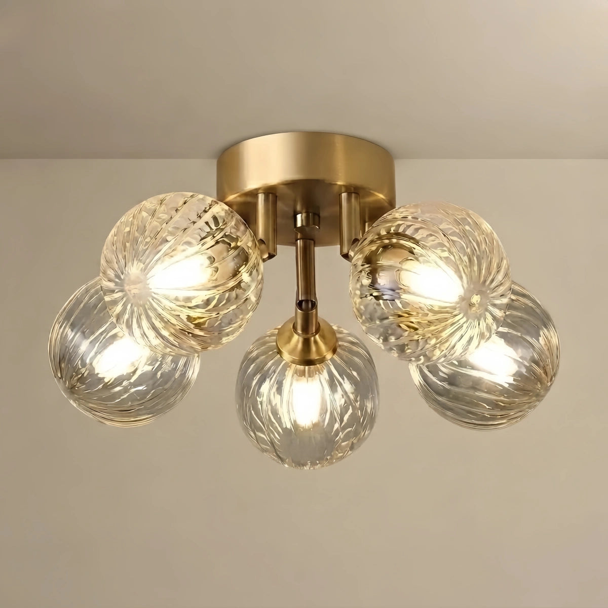 Vetro Modern Ceiling Light - Gold Metal/Glass for Dining Room