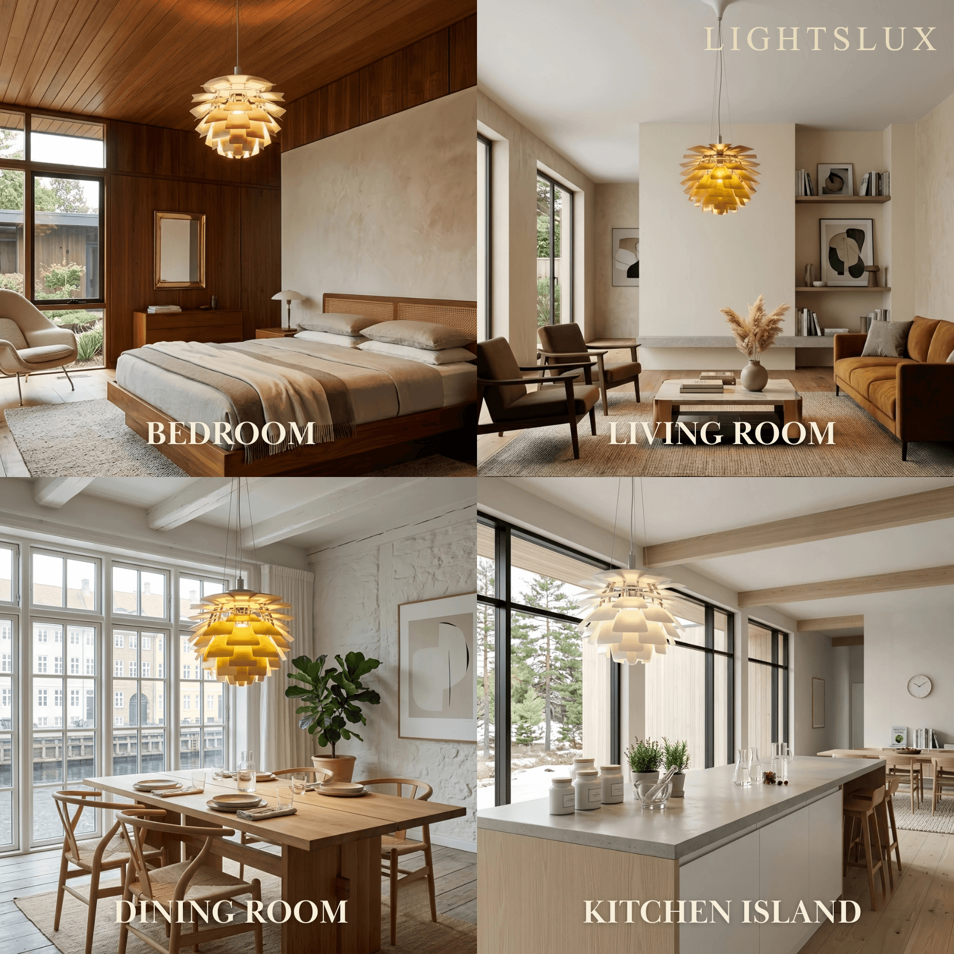 Vivara Nordic Aluminum Pendant Light — Pinecone Design Siver/White/Black for Dining Room