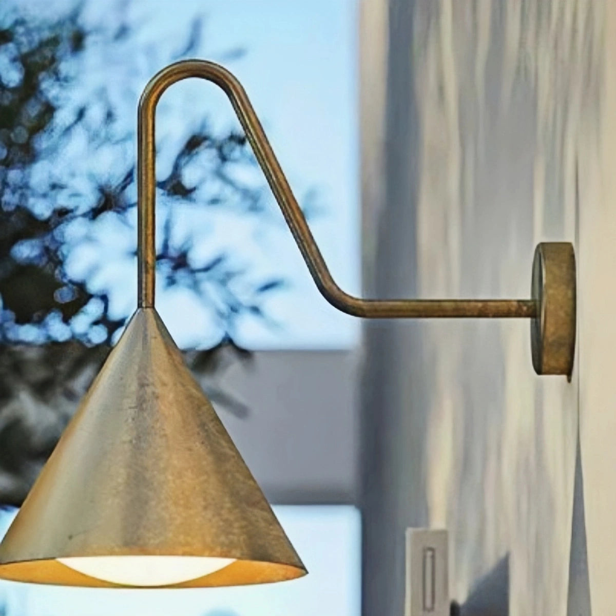 Irondale Minimalist Conical Outdoor Wall Lamp – Black Metal Light for Exterior Wall
