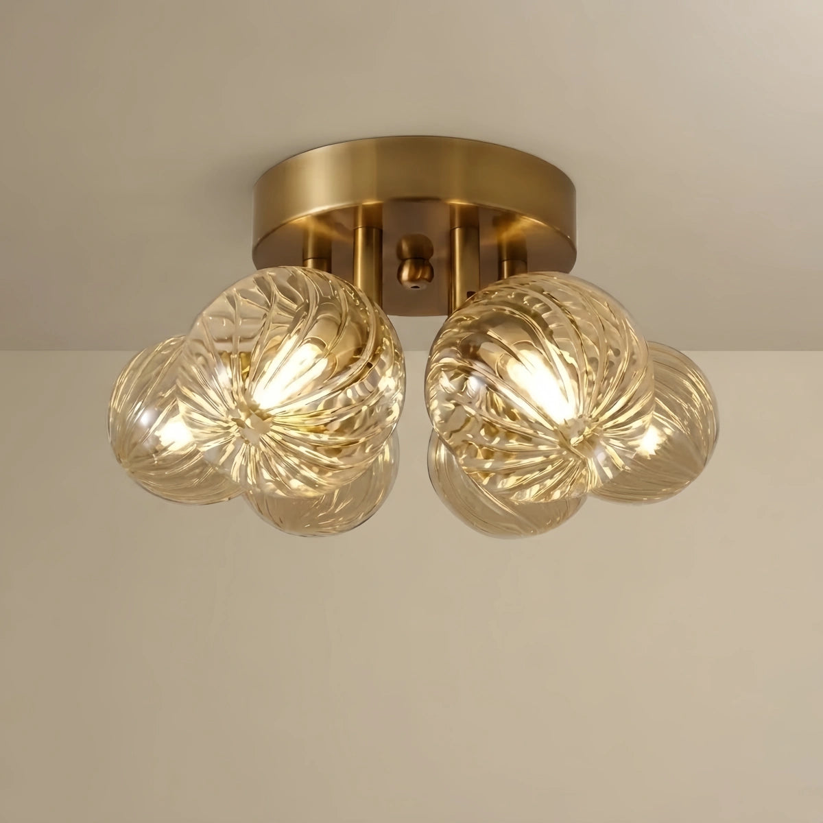 Vetro Modern Ceiling Light - Gold Metal/Glass for Dining Room