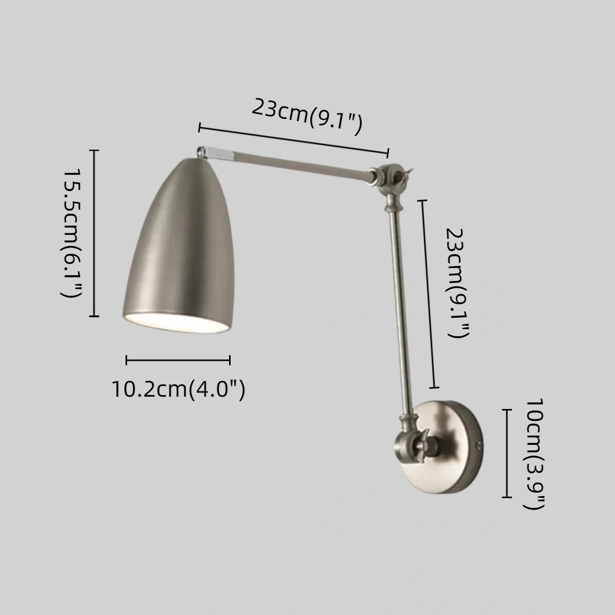 Irondale Industrial Adjustable Wall Lamp - Black/White/Nickel Metal Living Room