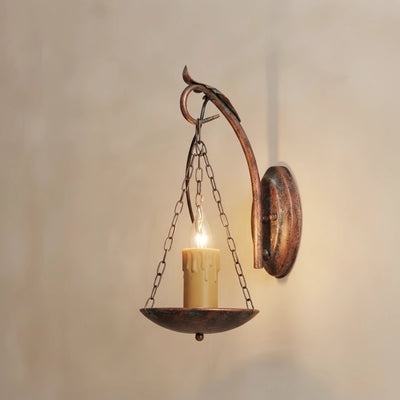 Irondale Industrial Easter Candle Copper Metal Wall Lamp Dining Room