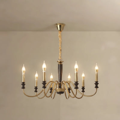 Irondale Vintage Iron Chandelier – Glass Shade Multi-Light Fixture for Living Room