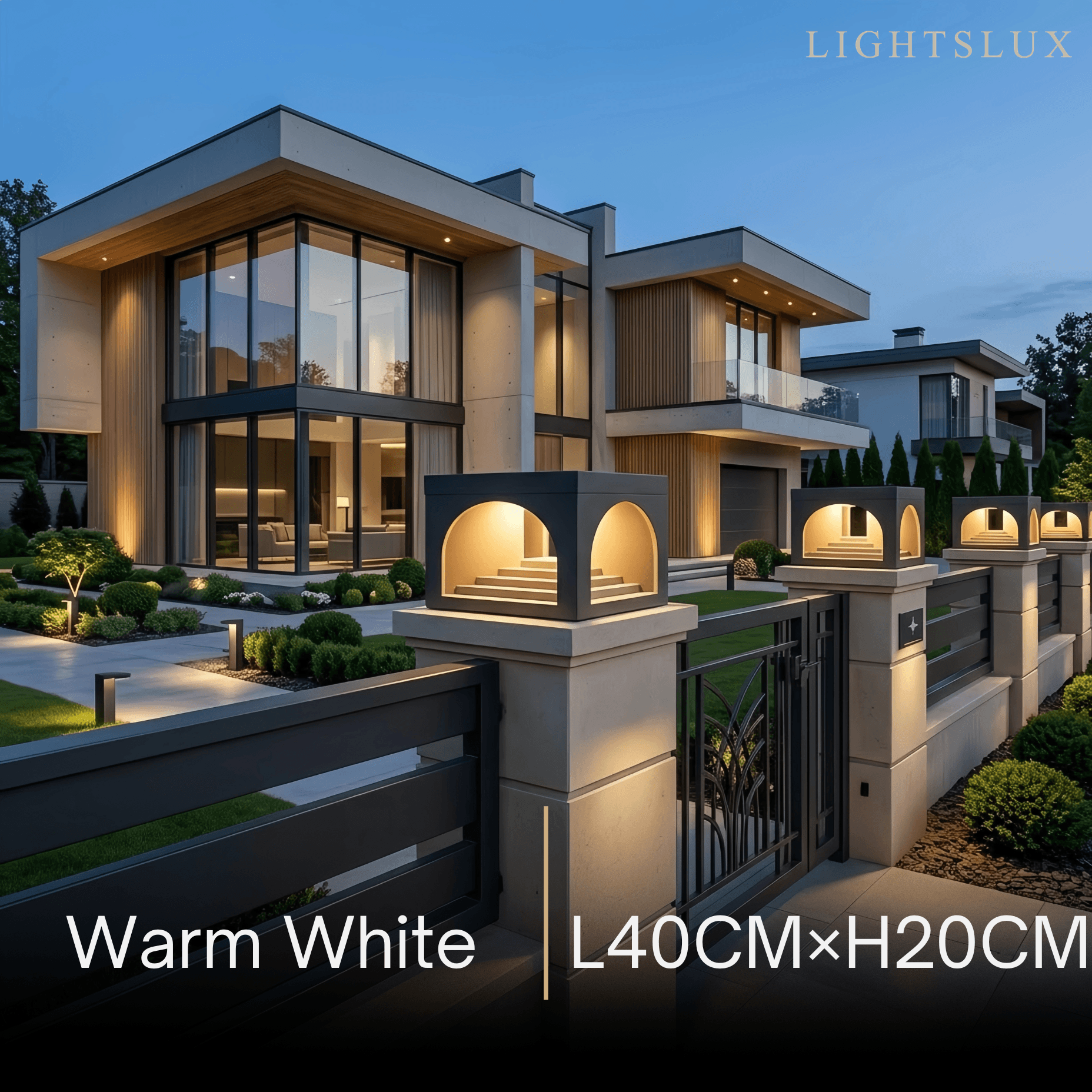 Arcato Minimalist Pier-Mount Pillar Light - Black Metal for Outdoor