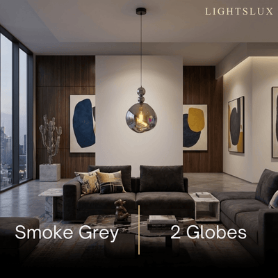Lunara Modern Pendant Light – Acrylic Globe & Carbon Steel for Bedroom