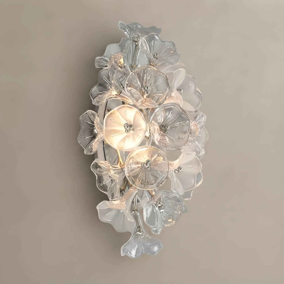 Velora Modern Branch Chandelier – Silver Copper Glass Flower for Living Room / Bedroom