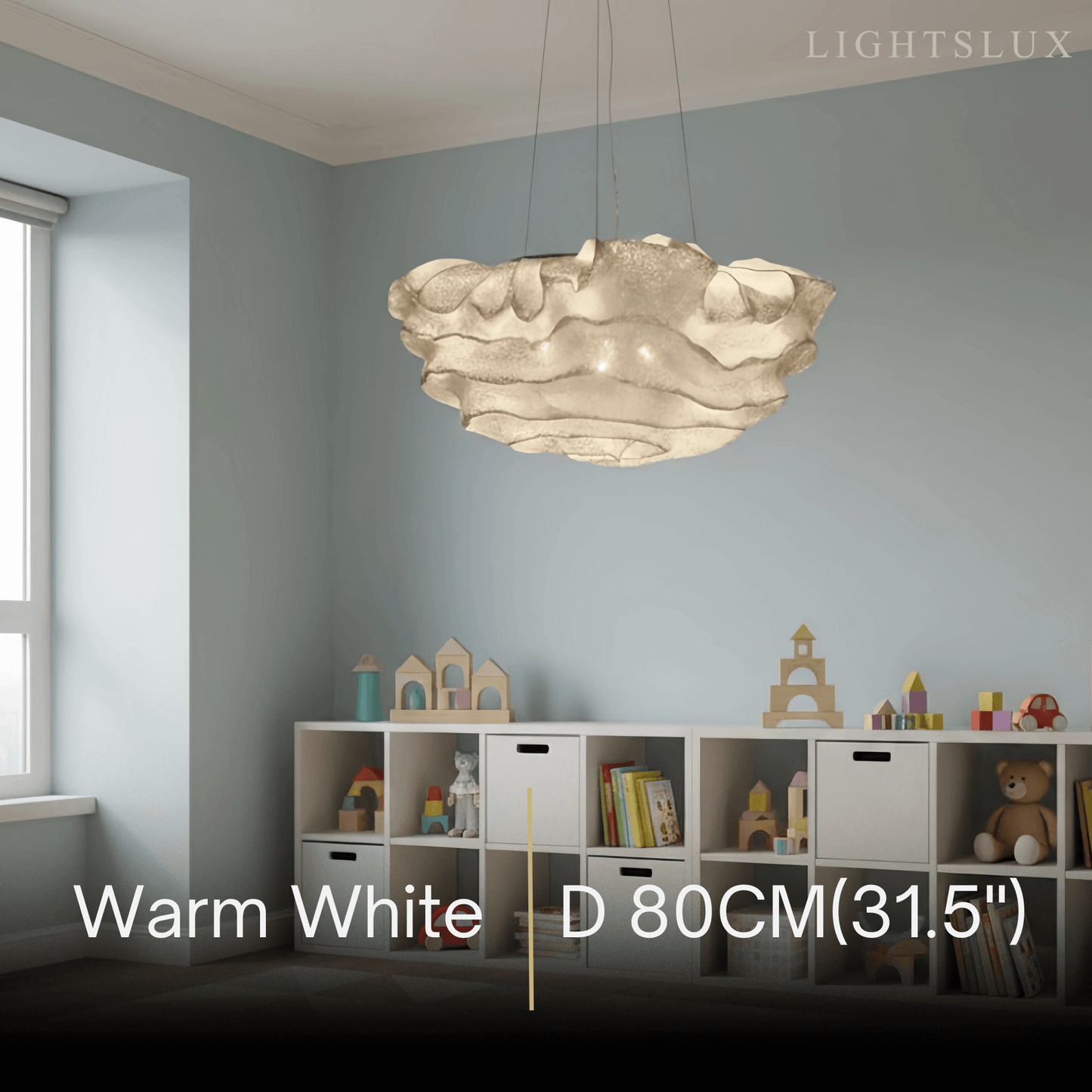 Excelis Art Deco Cloud-Shaped White Pendant Light