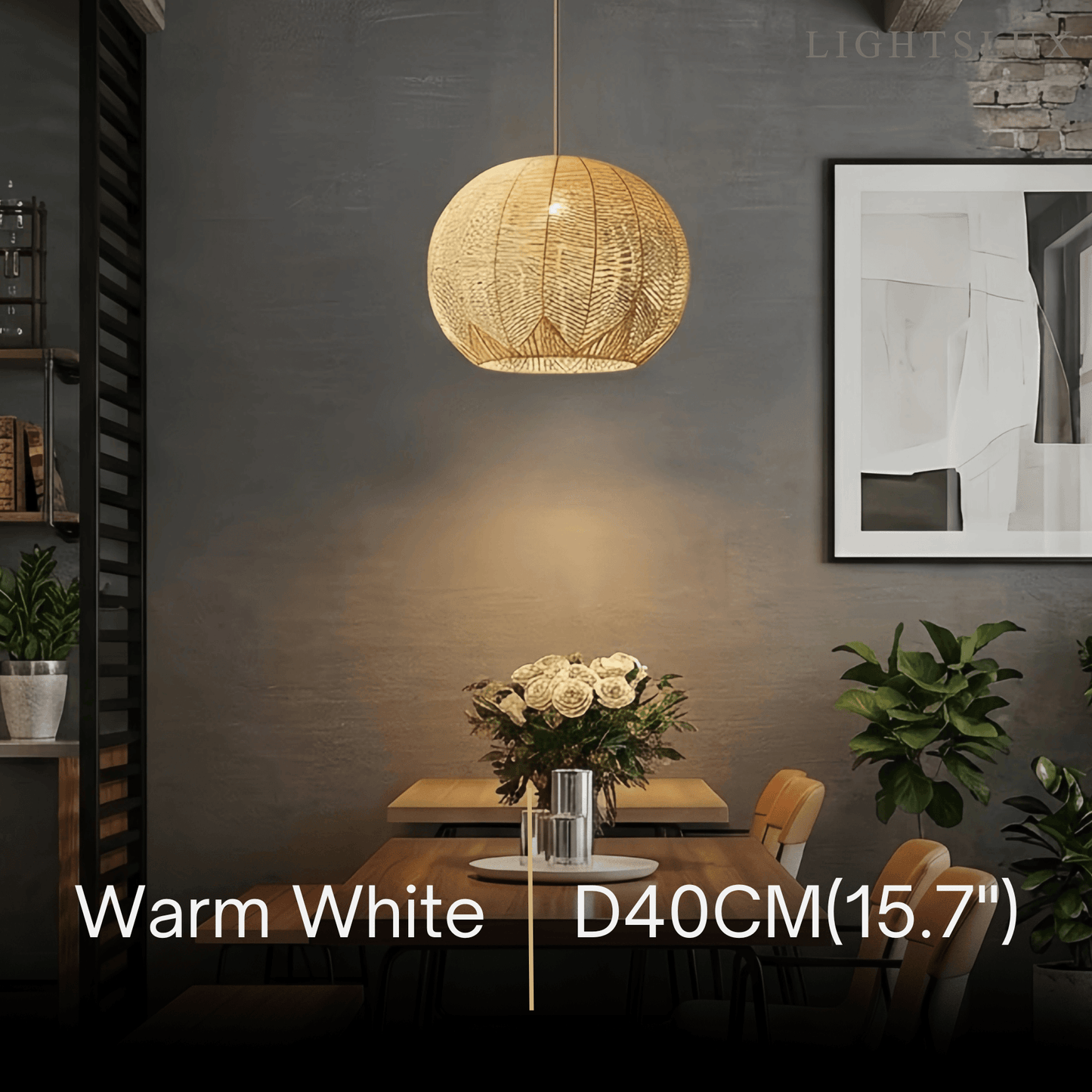 Bamburo Farmhouse Wood Pendant Light