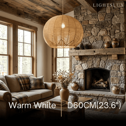 Bamburo Farmhouse Wood Pendant Light