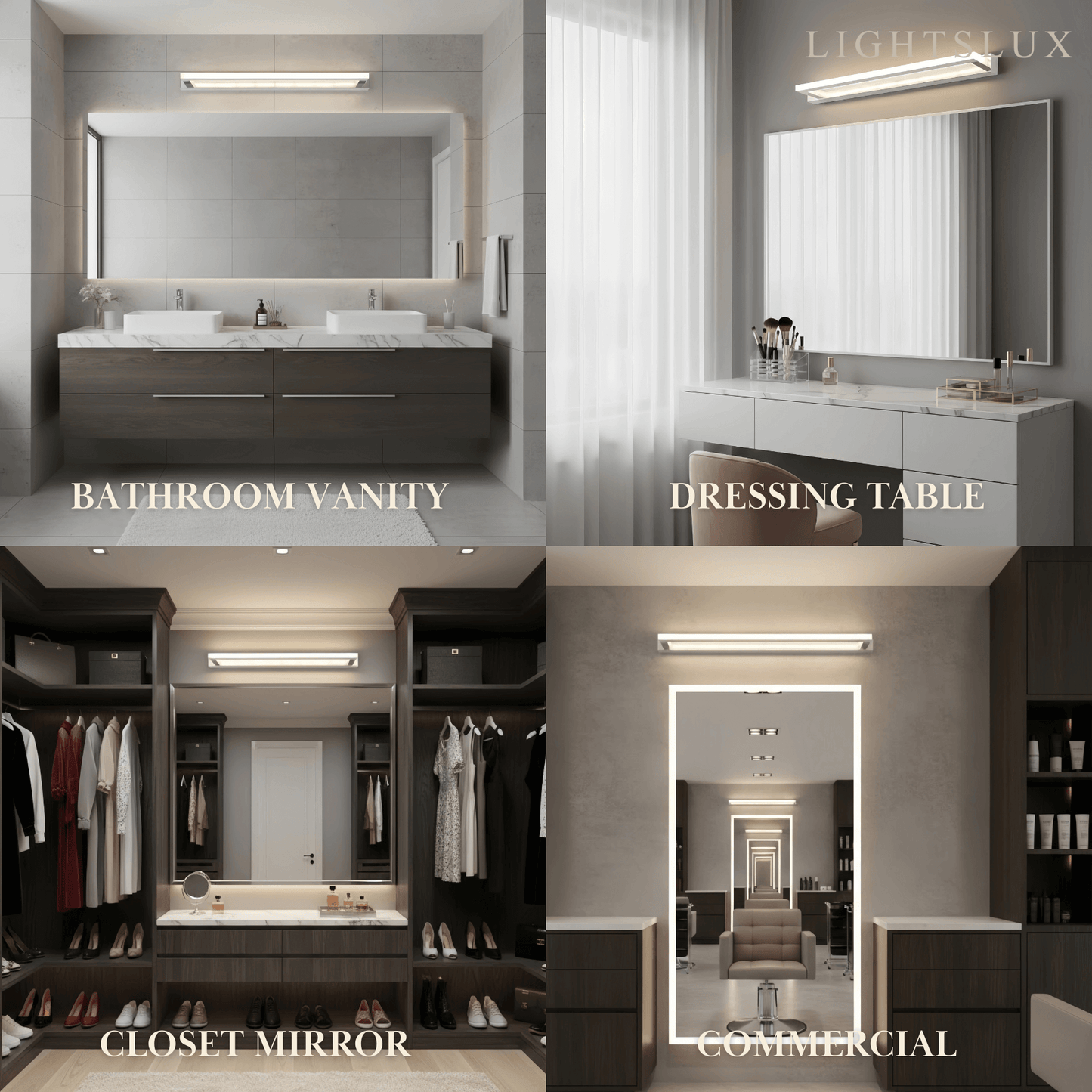 Arcato Modern Waterproof Vanity Light for Bathroom – White Acrylic & Metal Fixture