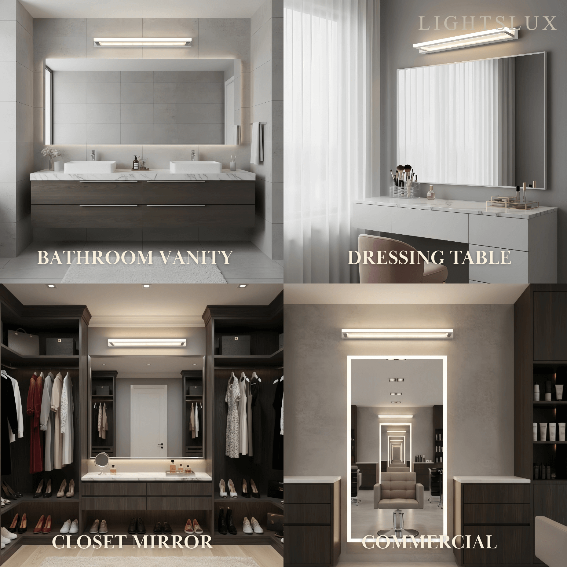 Arcato Modern Waterproof Vanity Light for Bathroom – White Acrylic & Metal Fixture