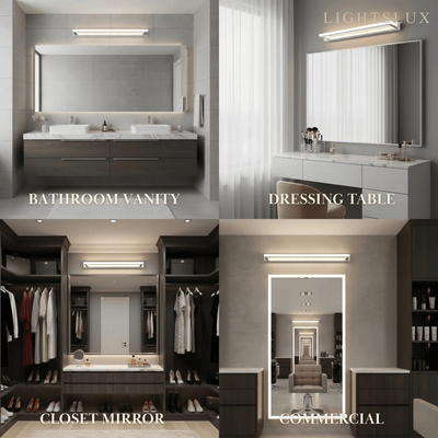 Arcato Modern Waterproof Vanity Light for Bathroom – White Acrylic & Metal Fixture