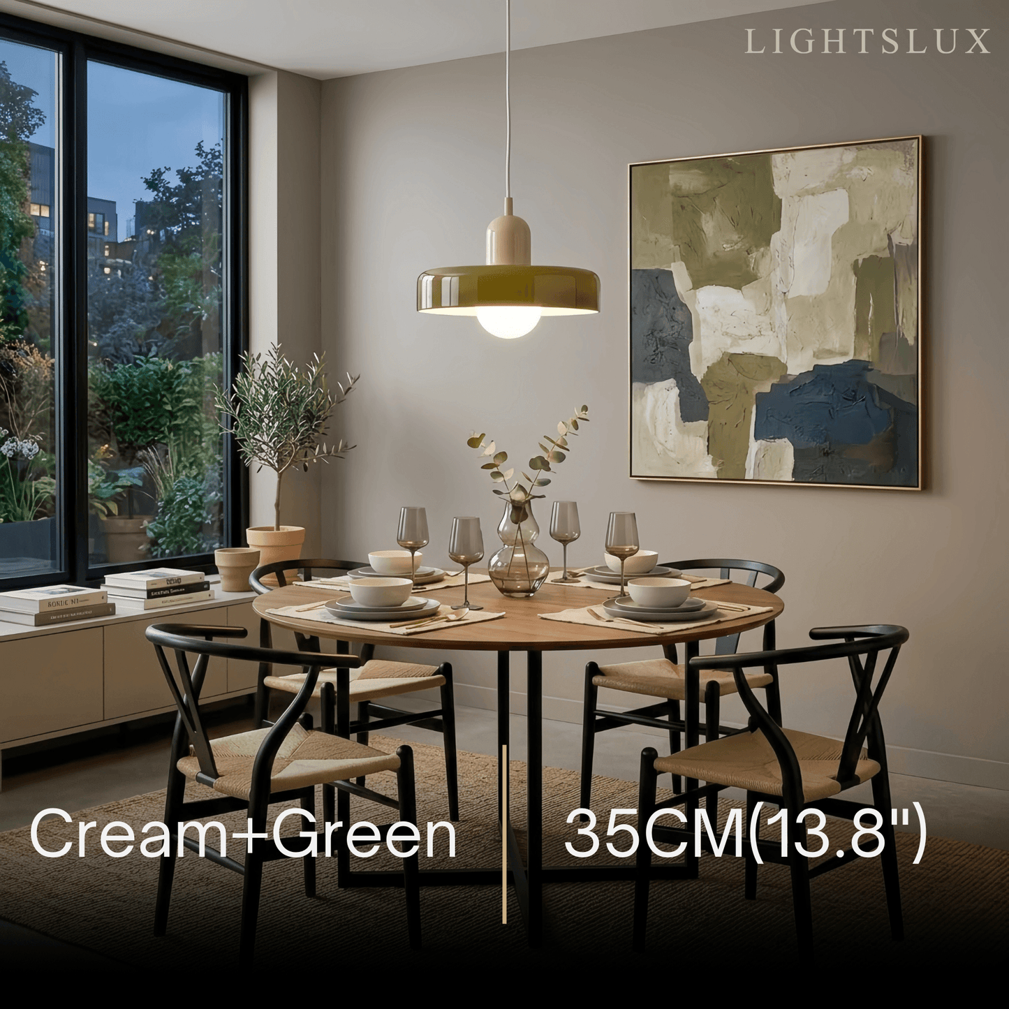 Morandia Nordic Pendant Light - Round Glass Shade for Living/Dining Room