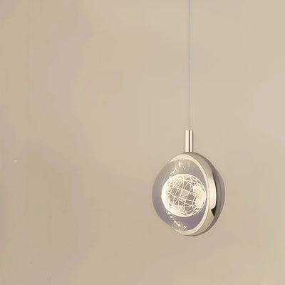 Vivara Art Deco Gold Pendant Light – Globular Metal/Crystal for Bedroom