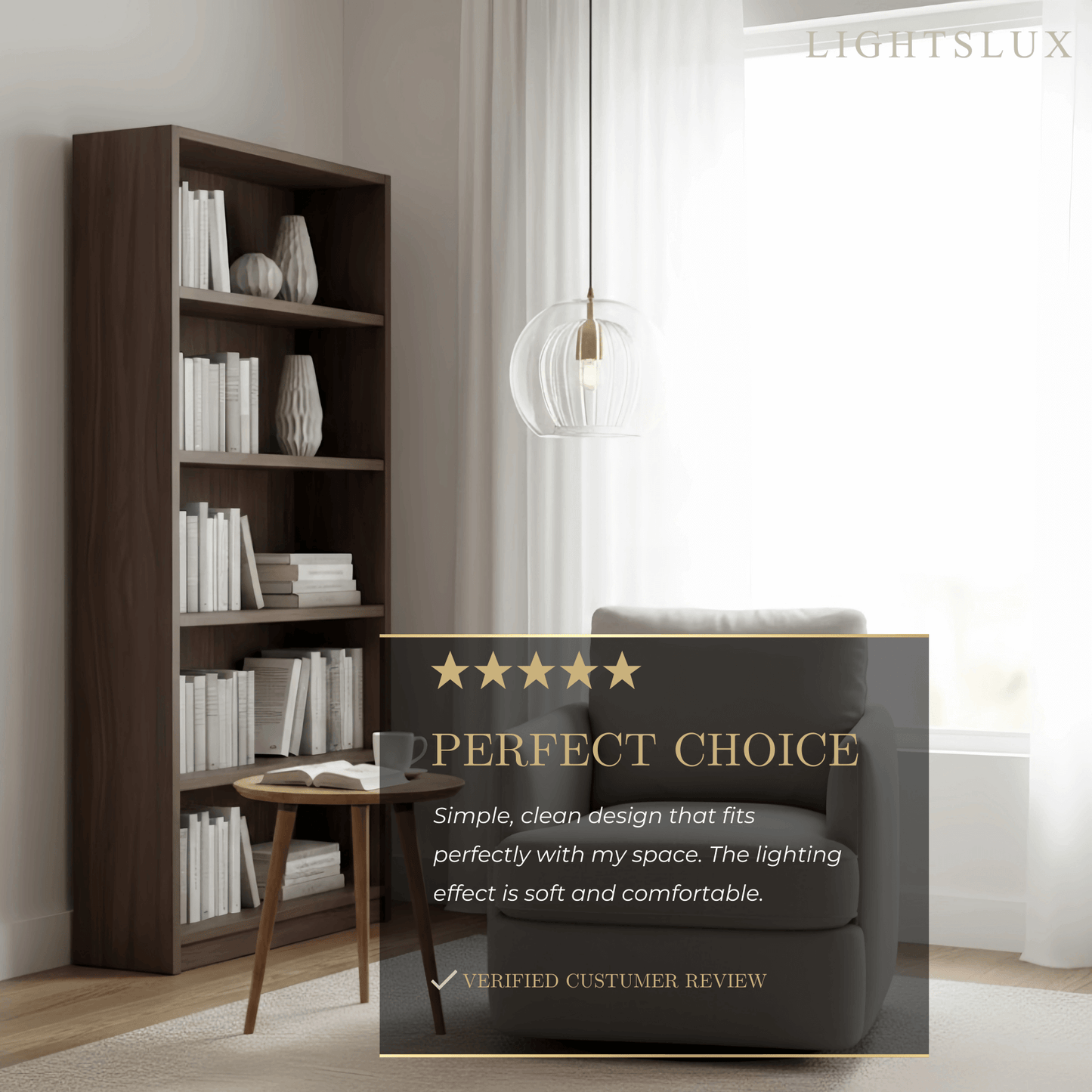 Vetro Nordic Globe Pendant Light – Clear or Amber Glass for Bedroom