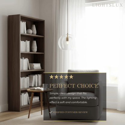 Vetro Nordic Globe Pendant Light – Clear or Amber Glass for Bedroom