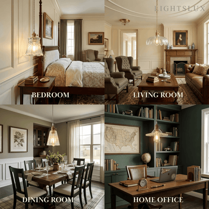 Pendant Light – Clear Blown Glass with Brass Finish for Bedroom