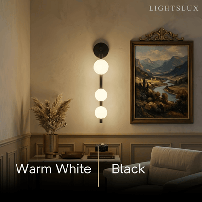 Modern_Wall_Light__Black_Metal_Glass_Globular_Design