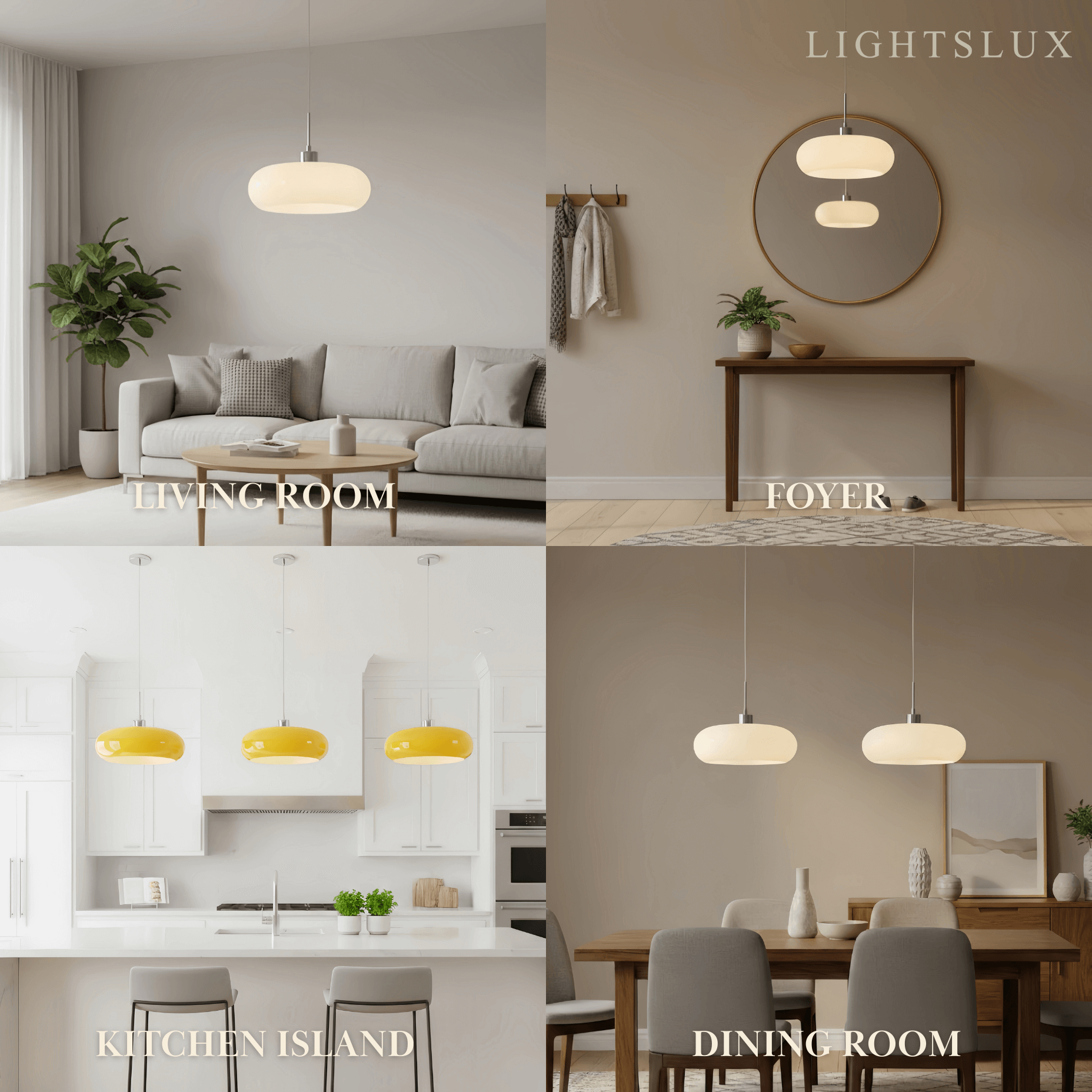 Crema Modern Pendant Light – Orange/White Metal Fixture for Dining Room