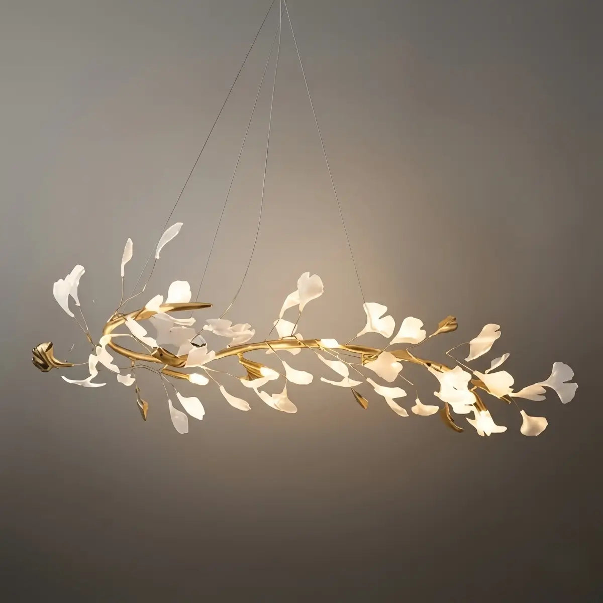 Excelis Art Deco Chandelier - Gold Ceramic/Metal for Living Room