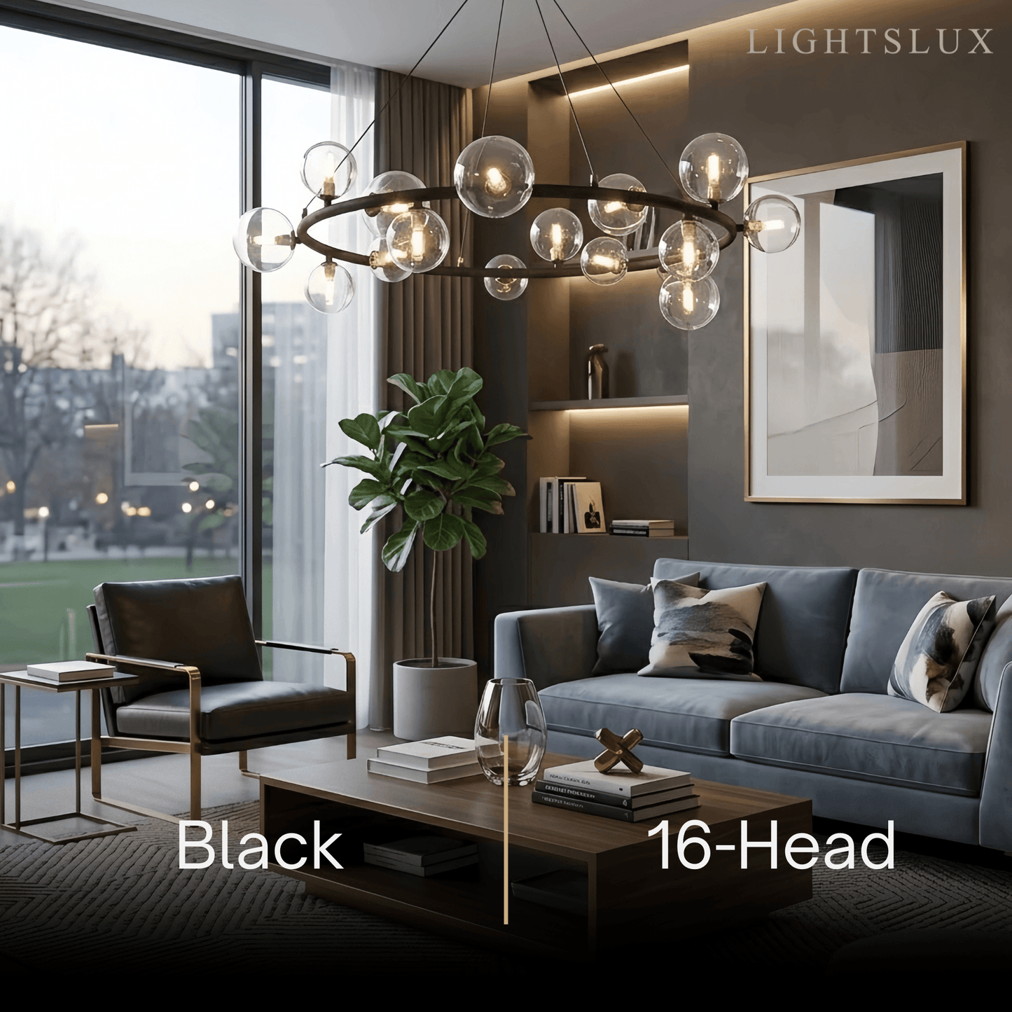 Chandelier - Metal Frame with Bubble Design for Living Room