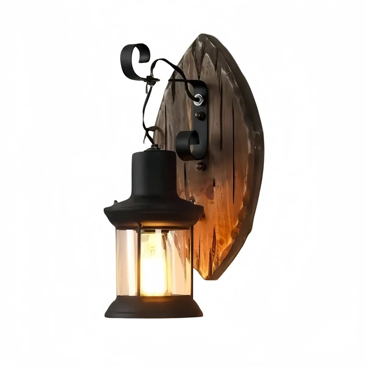 Irondale Industrial Black Metal Wall Lamp - Lantern for Dining Room