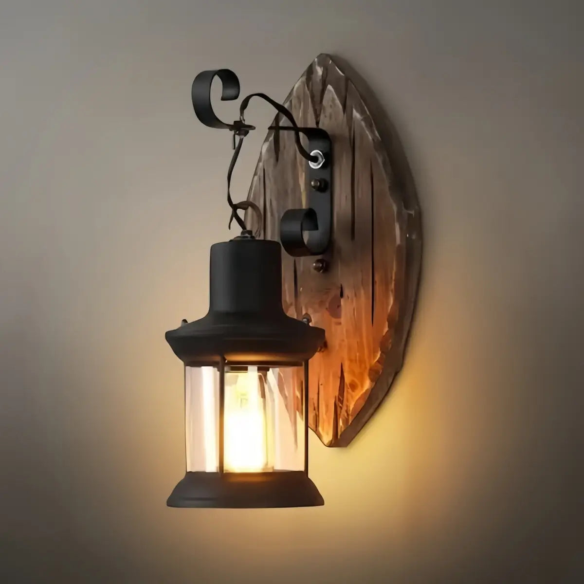 Irondale Industrial Black Metal Wall Lamp - Lantern for Dining Room