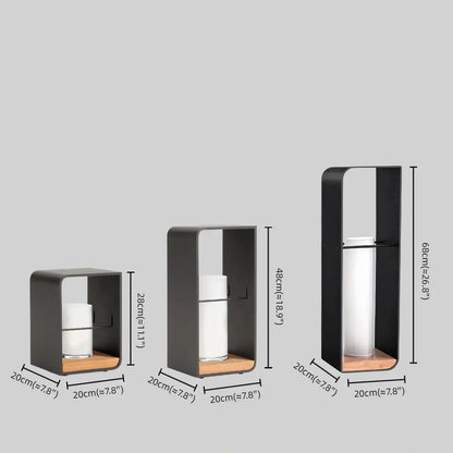Solar-Powered Outdoor Path Light -- Black Metal