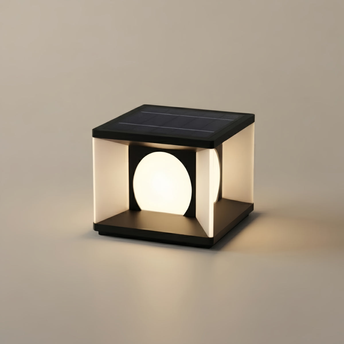 ALS600Arcato Modern Rectangular Pillar Light - Black Metal for Courtyard