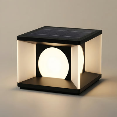 ALS600Arcato Modern Rectangular Pillar Light - Black Metal for Courtyard