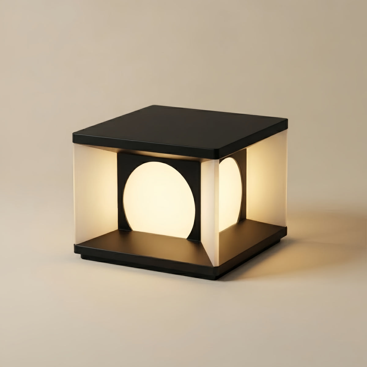 ALS600Arcato Modern Rectangular Pillar Light - Black Metal for Courtyard