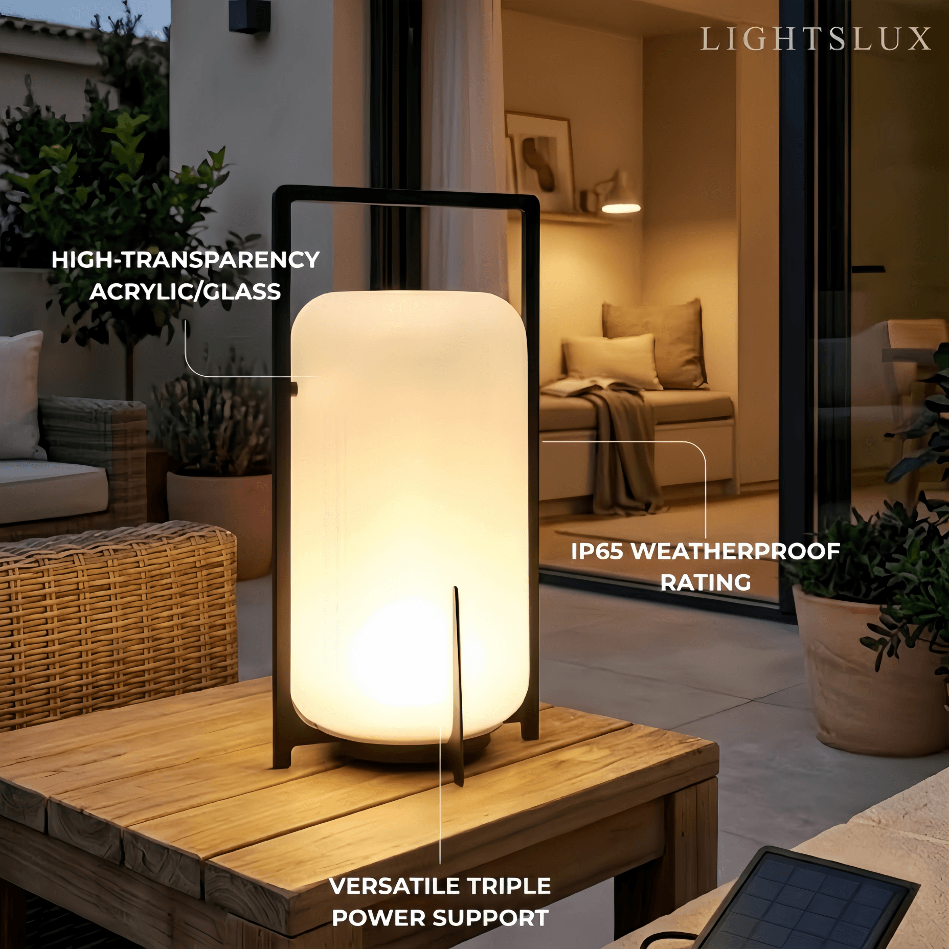  Lunara Modern Outdoor Solar Floor Lamp 