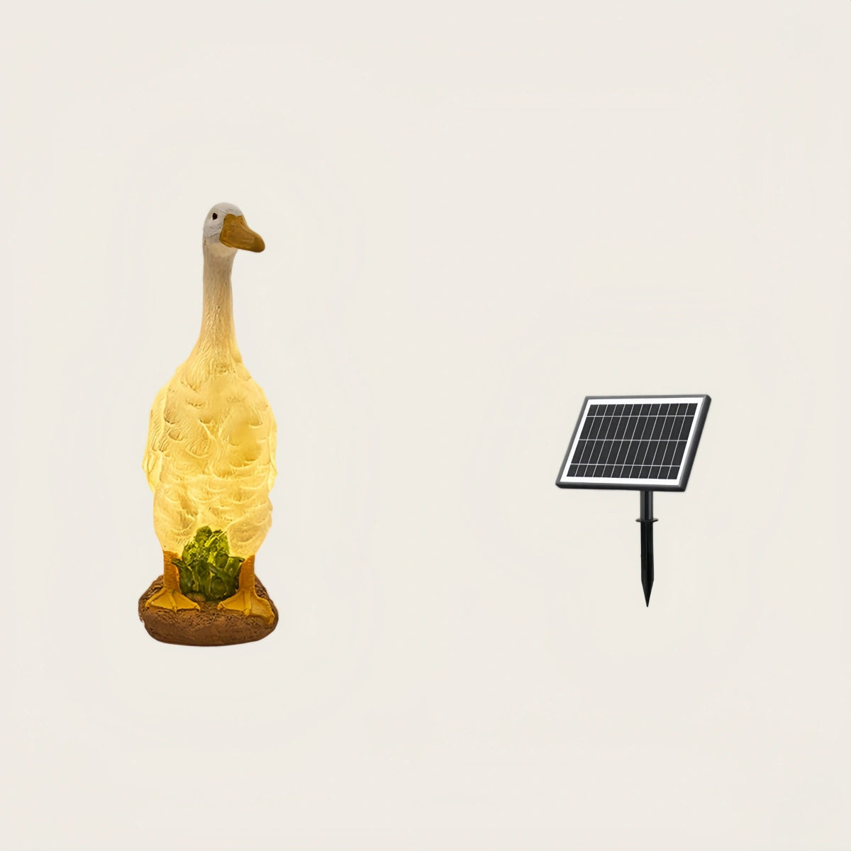 Art Deco Outdoor Floor Lamp – White Resin Goose Design for Courtyard