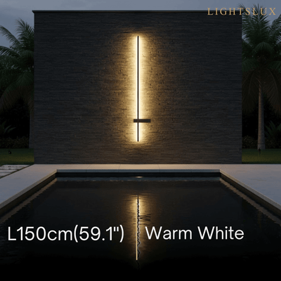 Modern Linear LED Wall Lamp – Black Solar & Sensor Light Outdoor