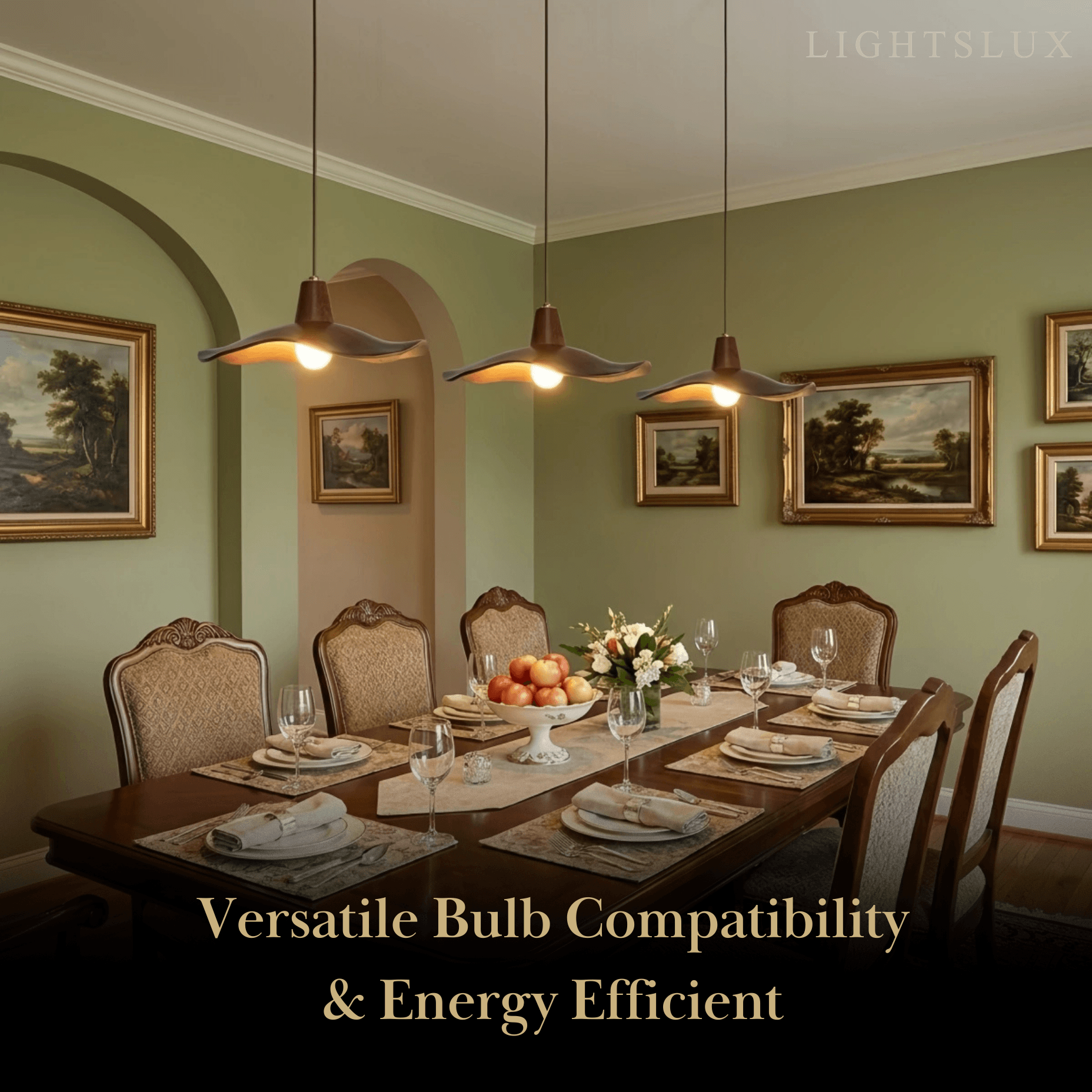 Wave Pendant Light – Mahogany Resin & Metal Design