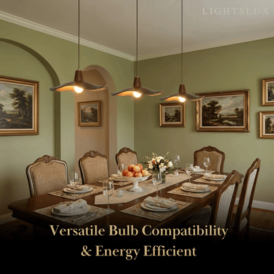 Wave Pendant Light – Mahogany Resin & Metal Design