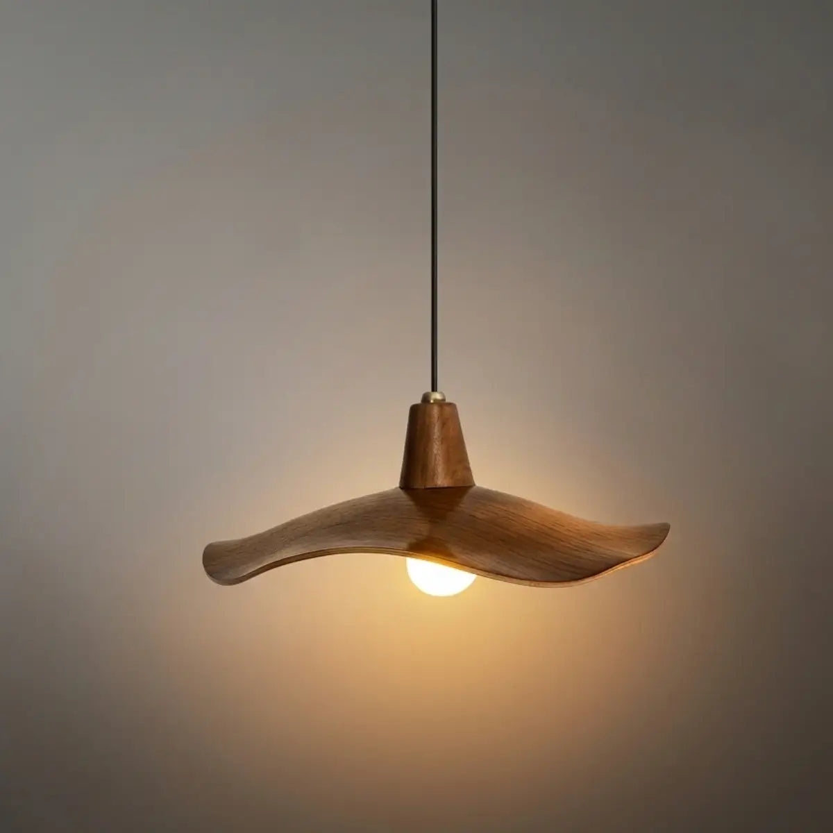 Wave Pendant Light – Mahogany Resin & Metal Design