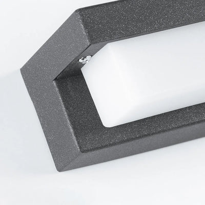Modern Outdoor Wall Lamp - Black Metal & Acrylic Rectangular Design for Garden