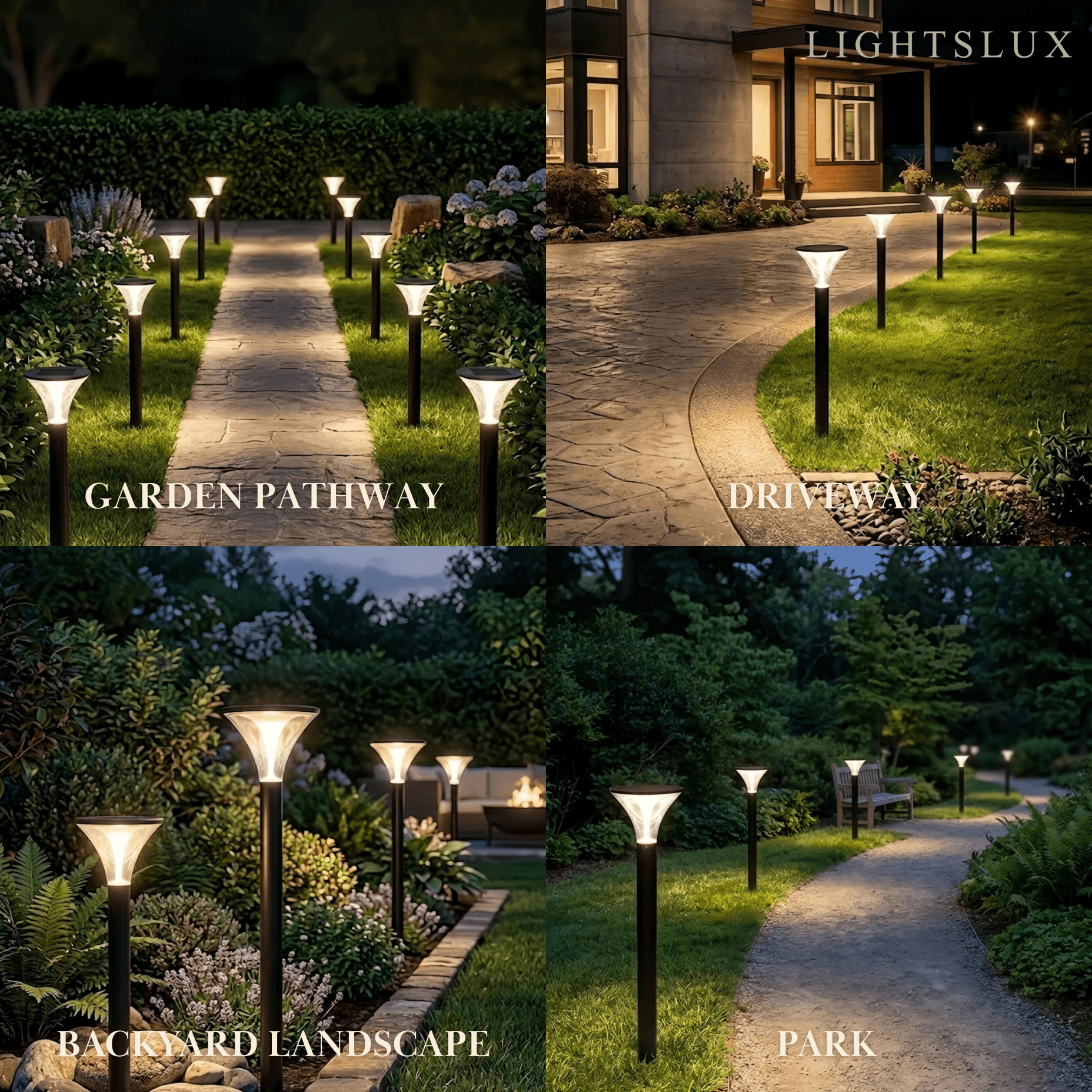 Arcato Modern Cylindrical Pathway Light – Black Metal/Acrylic Solar Outdoor Lamp