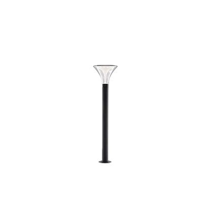 Arcato Modern Cylindrical Pathway Light – Black Metal/Acrylic Solar Outdoor Lamp