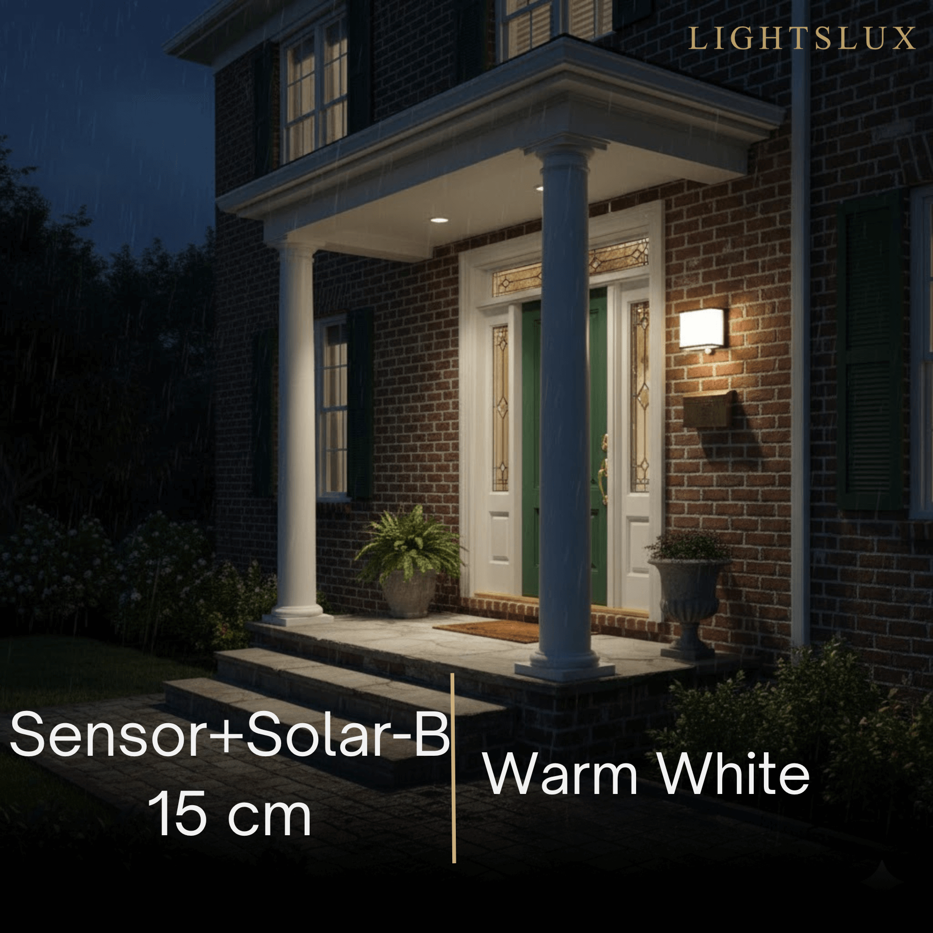 Lunara Modern Solar LED Outdoor Wall Lamp – Waterproof Sensor Light for Courtyard