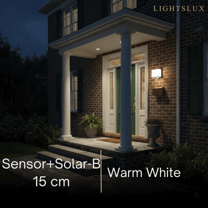 Lunara Modern Solar LED Outdoor Wall Lamp – Waterproof Sensor Light for Courtyard