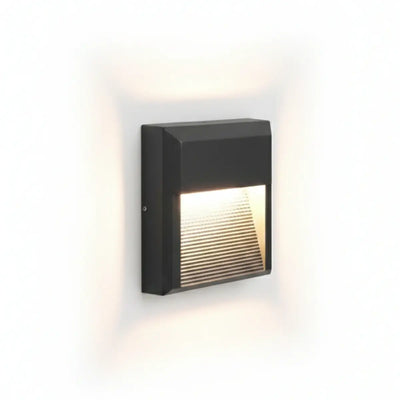 Irondale Modern Metal/Acrylic Outdoor Deck Step Lights - Black Round/Square Staircase