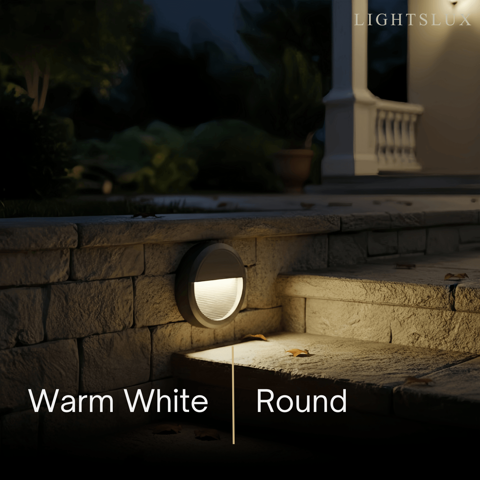 Irondale Modern Metal/Acrylic Outdoor Deck Step Lights - Black Round/Square Staircase