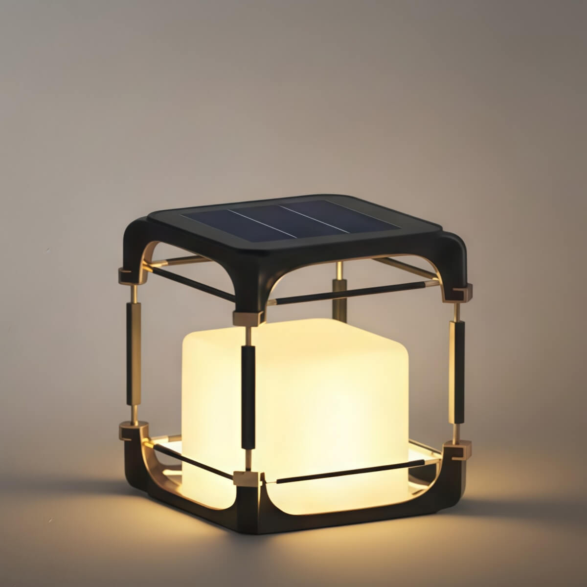 Arcato Modern Square Outdoor Floor Lamp — Black Metal/Acrylic Lantern for Patio
