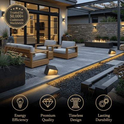 Modern Solar Pathway Lights - Black 