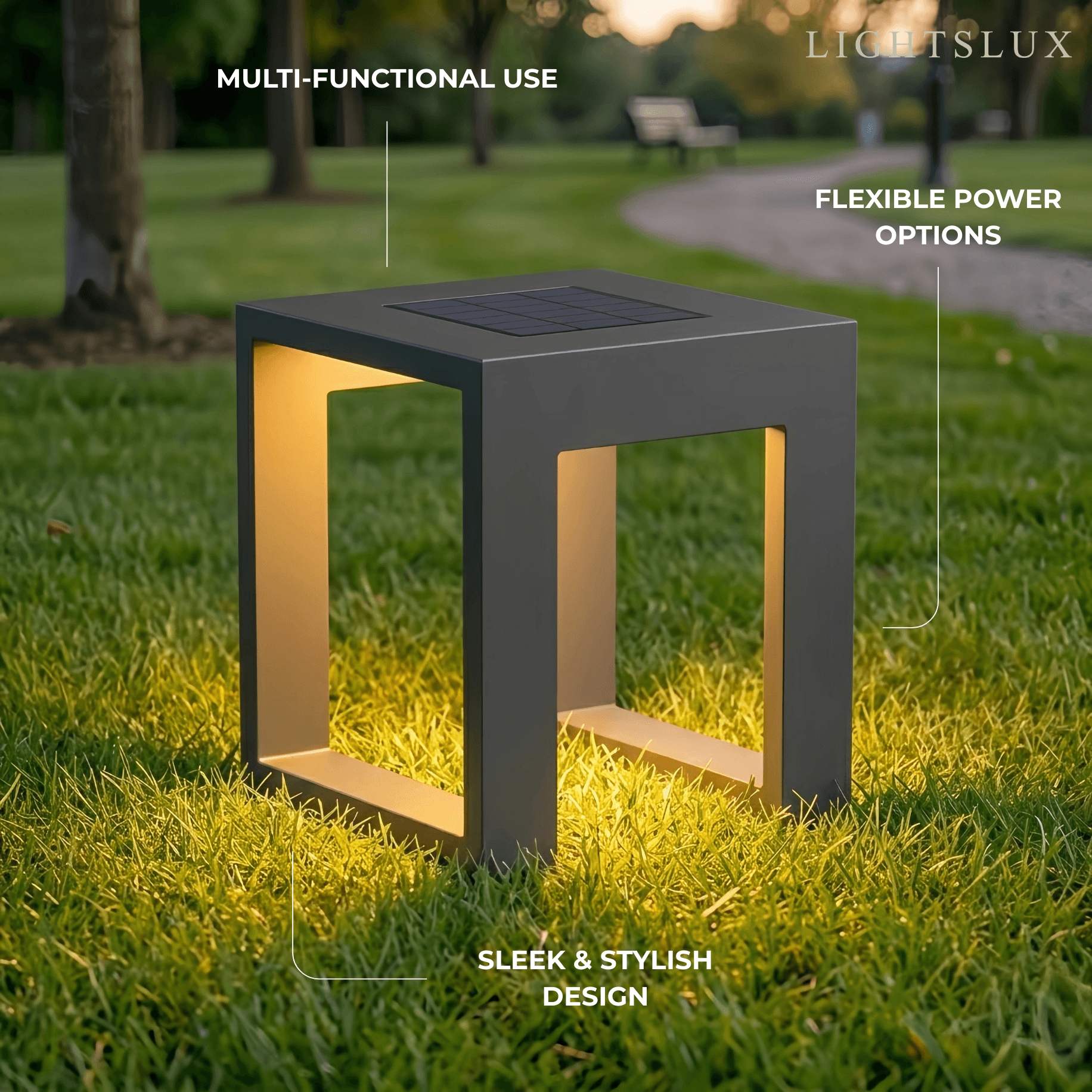 Modern Square Solar Floor Lamp